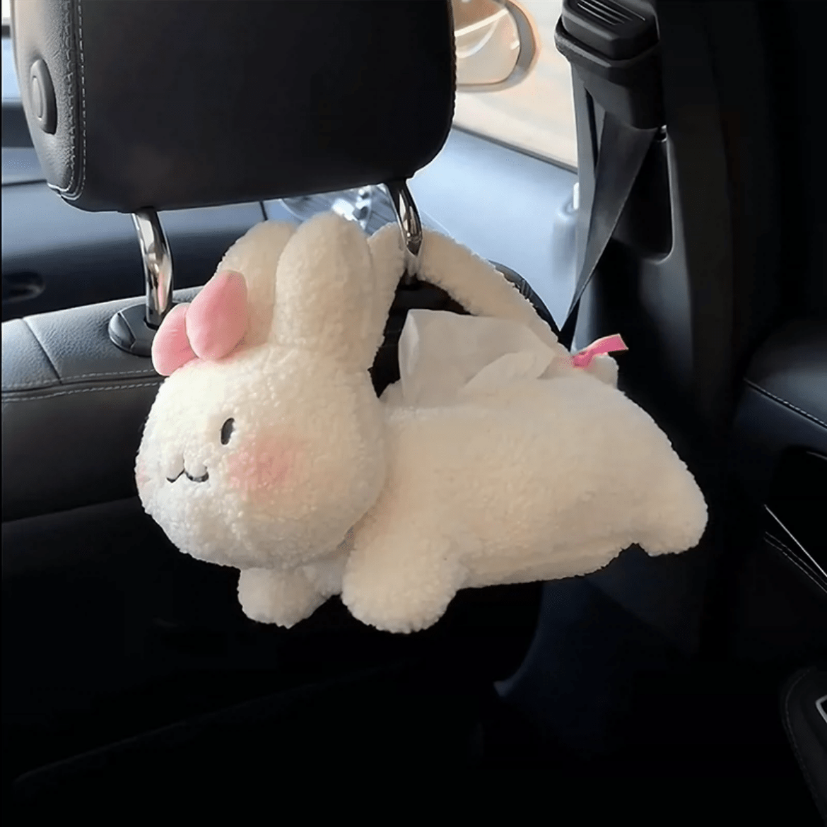 Cute Plush Rabbit Car Tissue Holder Tissue Bag - ArtGalleryZen