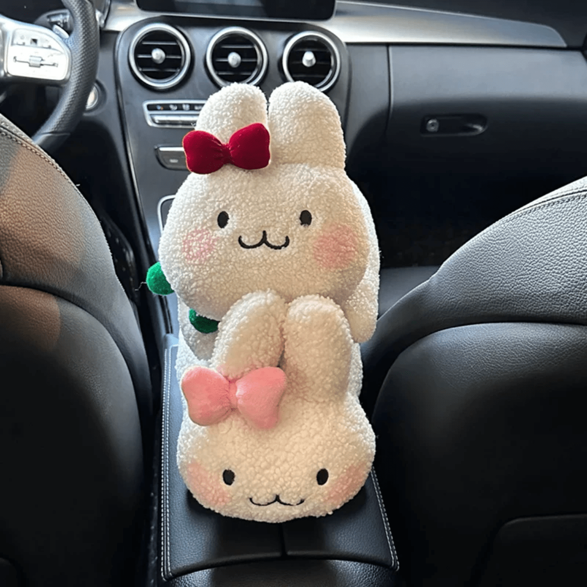 Cute Plush Rabbit Car Tissue Holder Tissue Bag - ArtGalleryZen