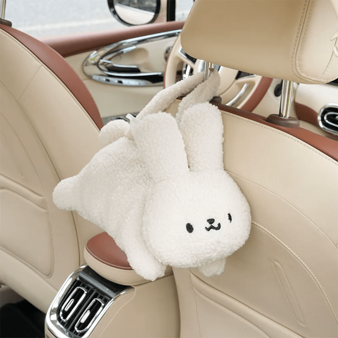Cute Plush Rabbit Car Tissue Holder Tissue Bag - ArtGalleryZen