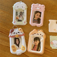 Thumbnail for Cute Puppy Cat Bear Hamster Kpop Keychain Photocard Holder - ArtGalleryZen