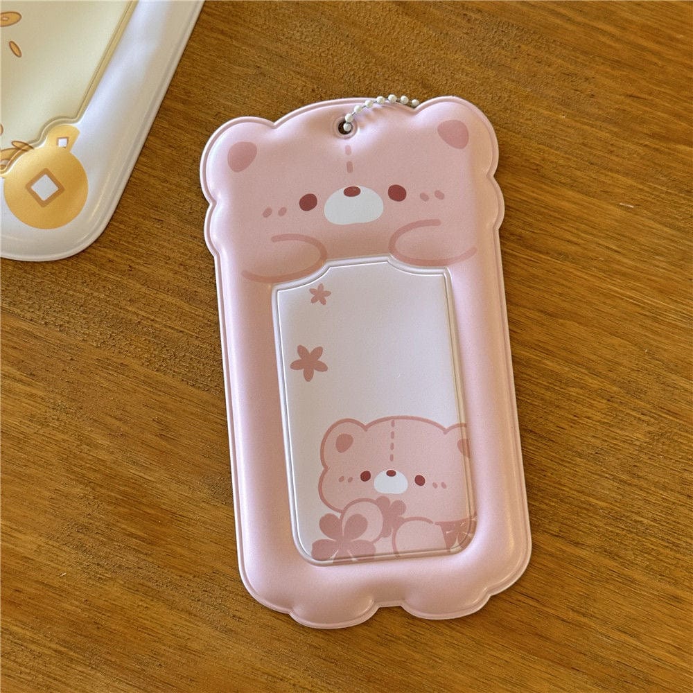 Cute Puppy Cat Bear Hamster Kpop Keychain Photocard Holder - ArtGalleryZen