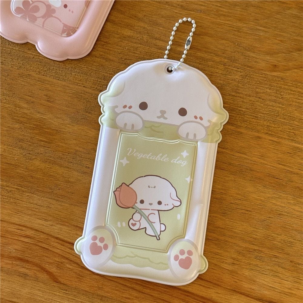Cute Puppy Cat Bear Hamster Kpop Keychain Photocard Holder - ArtGalleryZen