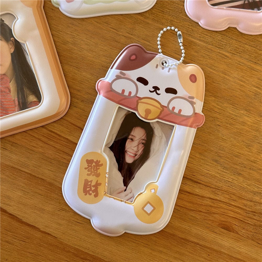 Cute Puppy Cat Bear Hamster Kpop Keychain Photocard Holder - ArtGalleryZen