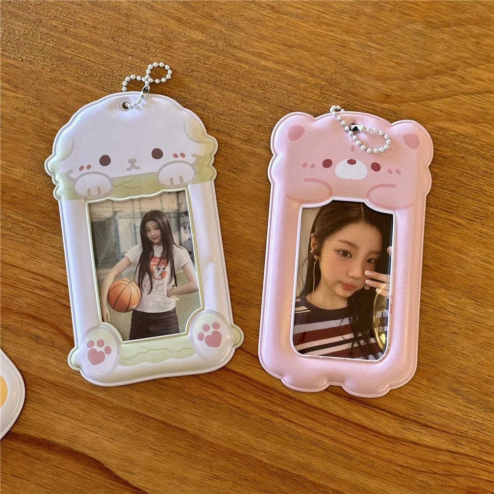 Cute Puppy Cat Bear Hamster Kpop Keychain Photocard Holder - ArtGalleryZen