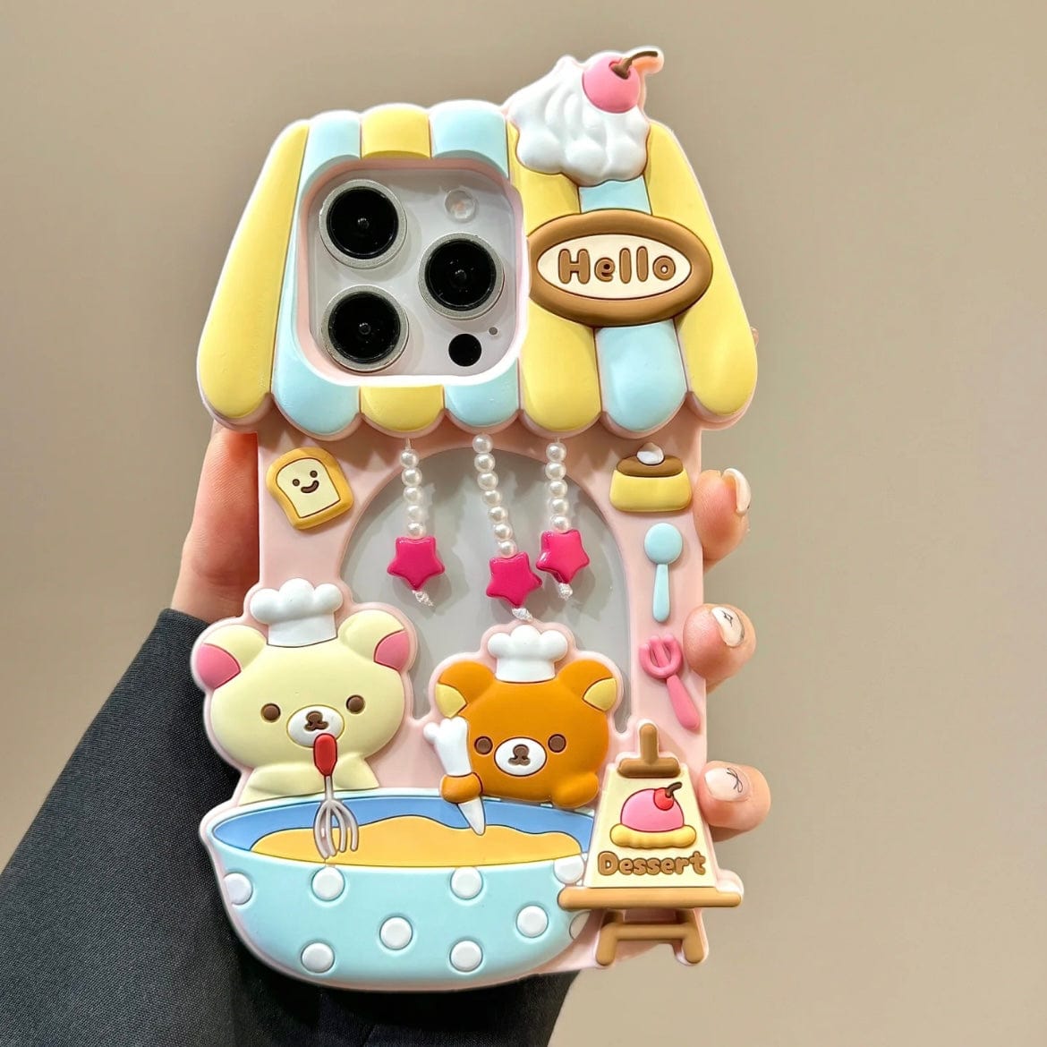 Cute Rilakkuma Dessert House Hollow iPhone Case - ArtGalleryZen
