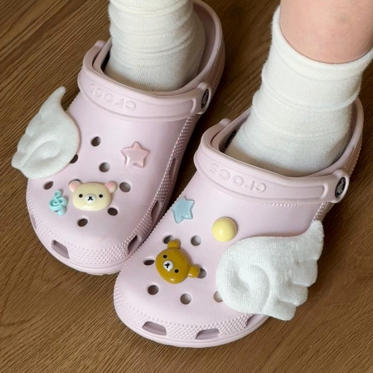 Cute Rilakkuma Plush Wings Sandals Decoration Shoe Charms - ArtGalleryZen