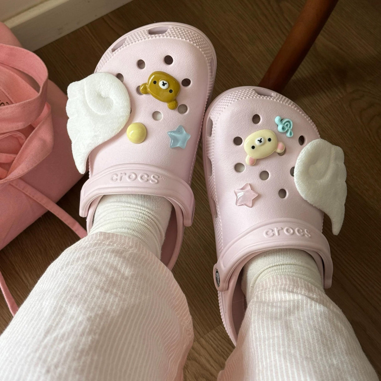 Cute Rilakkuma Plush Wings Sandals Decoration Shoe Charms - ArtGalleryZen