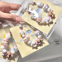 Thumbnail for Cute Sanrio Sugarbunnies Cupcake Glass Bead Chain Bracelet - ArtGalleryZen