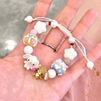 Thumbnail for Cute Sanrio Sugarbunnies Cupcake Glass Bead Chain Bracelet - ArtGalleryZen