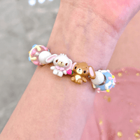 Thumbnail for Cute Sanrio Sugarbunnies Cupcake Glass Bead Chain Bracelet - ArtGalleryZen