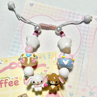 Thumbnail for Cute Sanrio Sugarbunnies Cupcake Glass Bead Chain Bracelet - ArtGalleryZen