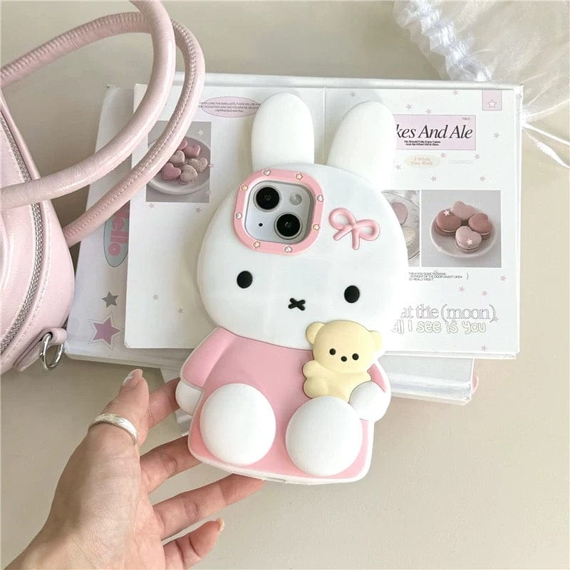 Cute Sitting Miffy Silicone iPhone Case - ArtGalleryZen