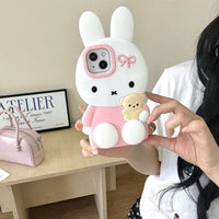 Thumbnail for Cute Sitting Miffy Silicone iPhone Case - ArtGalleryZen