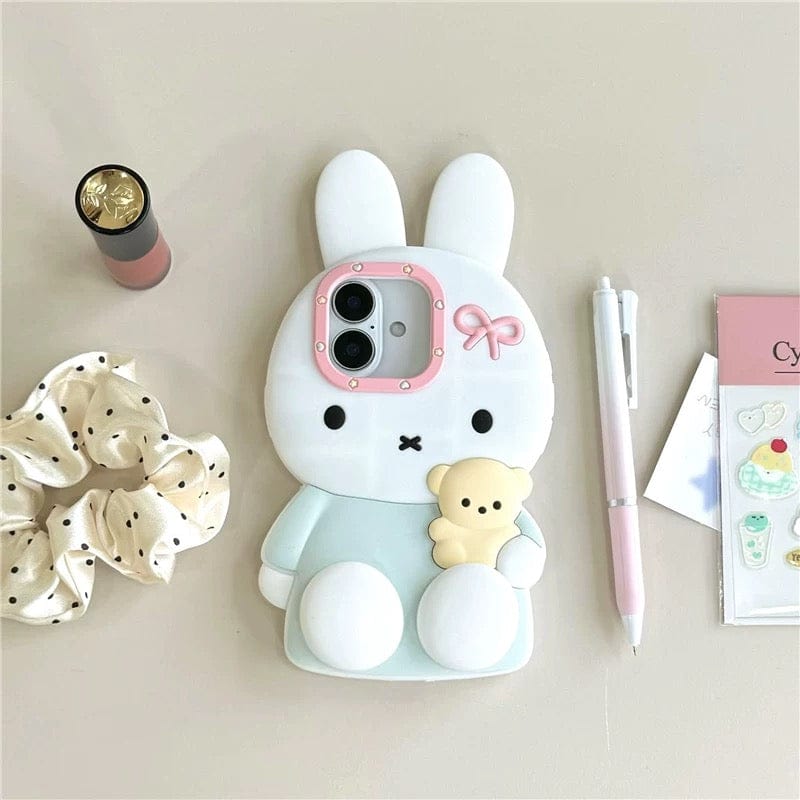 Cute Sitting Miffy Silicone iPhone Case - ArtGalleryZen