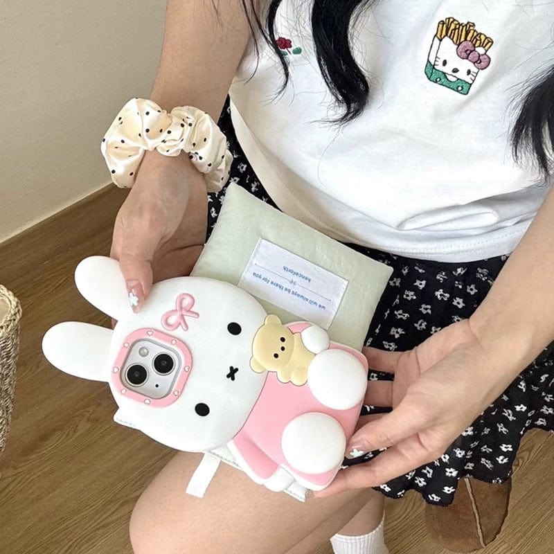 Cute Sitting Miffy Silicone iPhone Case - ArtGalleryZen