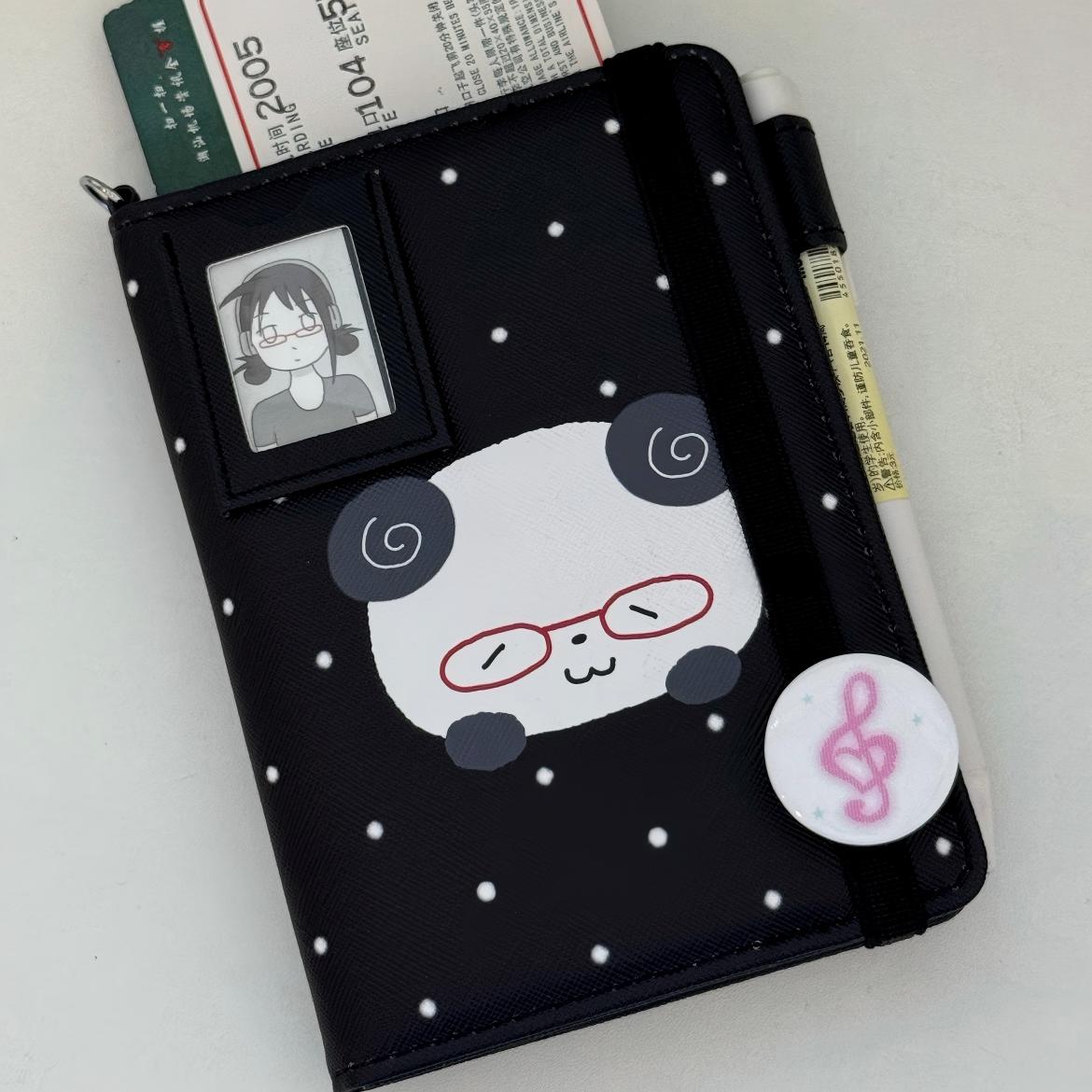 Cute Strawberry Panda Passport Holder Cover - ArtGalleryZen