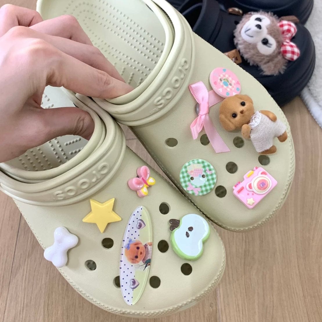 Cute Sylvanian Bowknot Crocs Sandals Decoration Shoe Charms - ArtGalleryZen