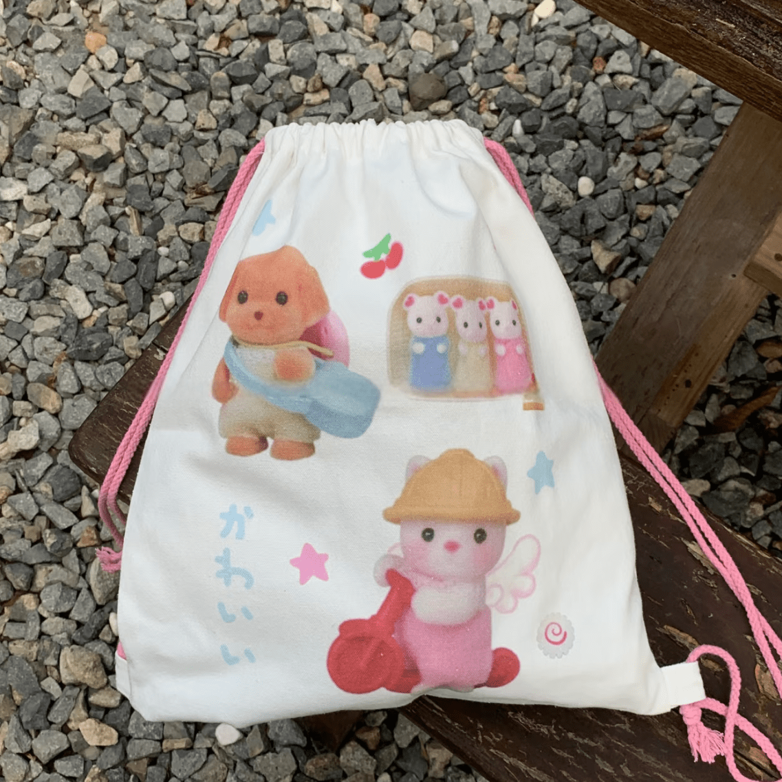 Cute Sylvanian Families Drawstring Backpack - ArtGalleryZen