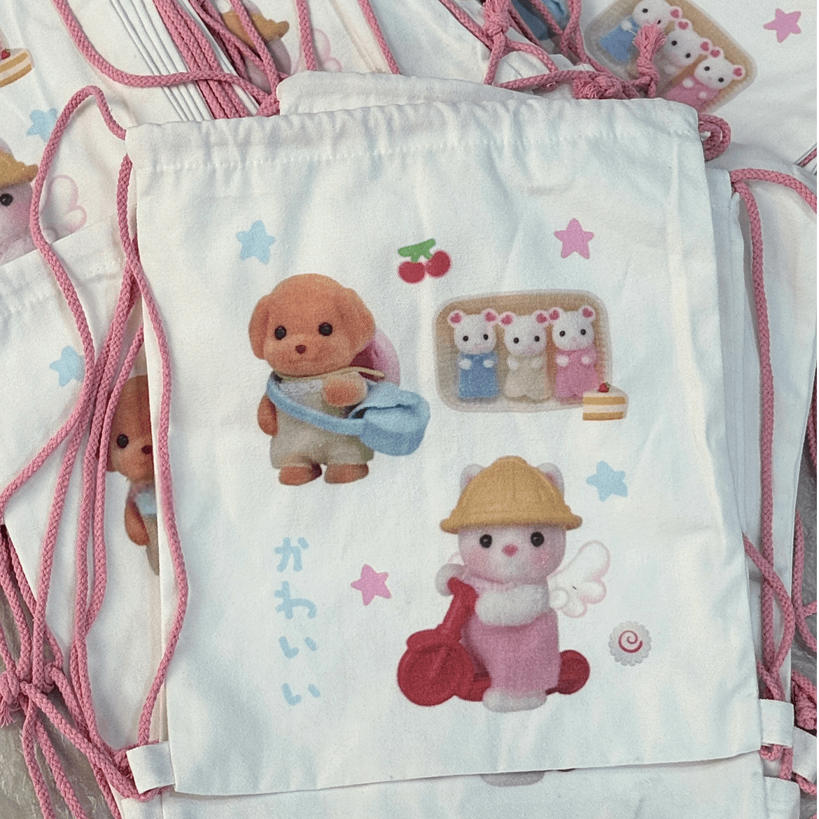 Cute Sylvanian Families Drawstring Backpack - ArtGalleryZen