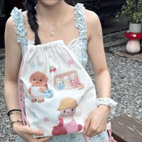 Thumbnail for Cute Sylvanian Families Drawstring Backpack - ArtGalleryZen