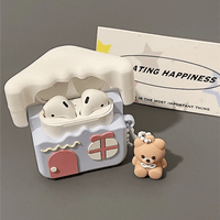 Thumbnail for Cute Teddy Bear House AirPods Earphone Case - ArtGalleryZen