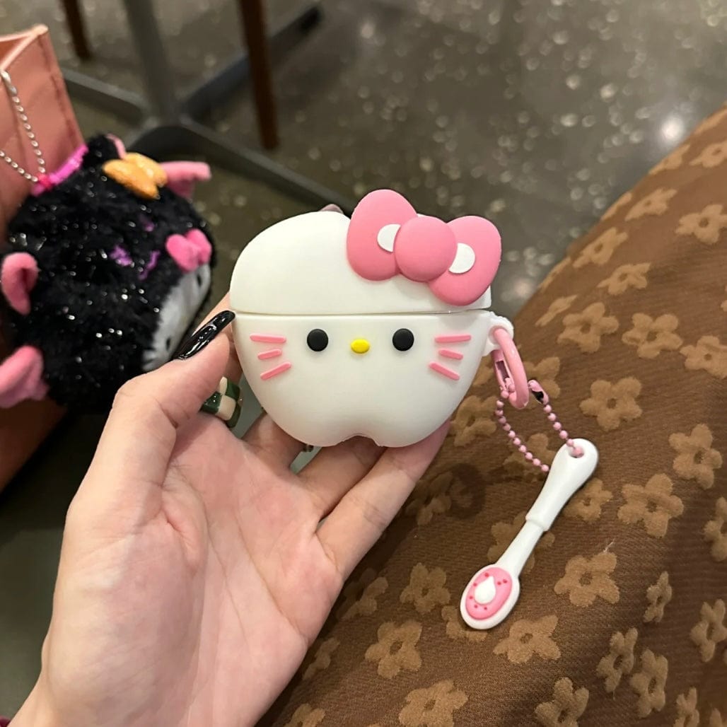 Cute Teeth Hello Kitty AirPods Earphone Case With Charm - ArtGalleryZen