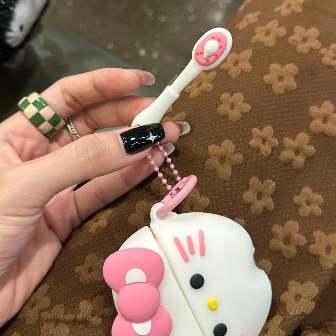 Cute Teeth Hello Kitty AirPods Earphone Case With Charm - ArtGalleryZen
