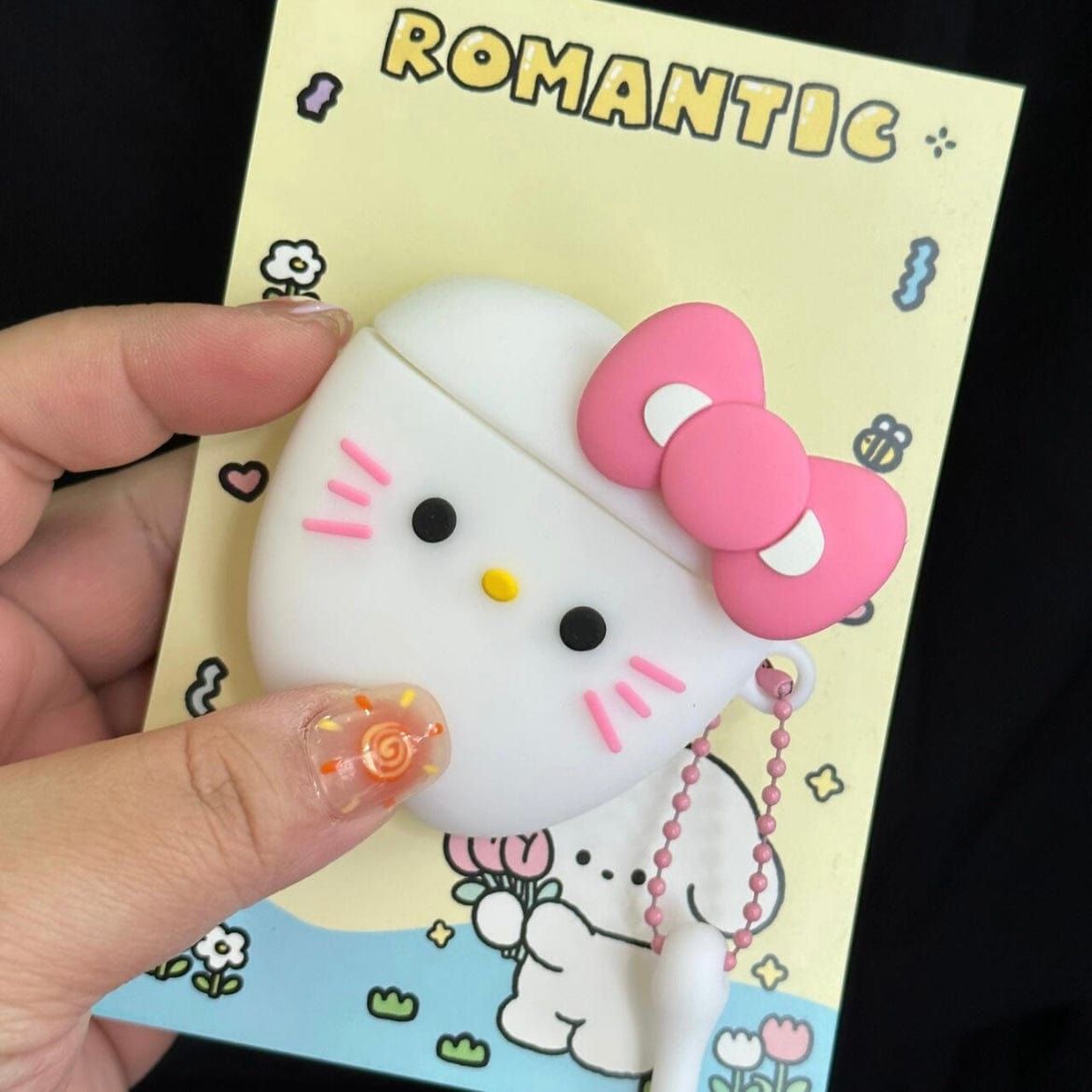 Cute Teeth Hello Kitty AirPods Earphone Case With Charm - ArtGalleryZen