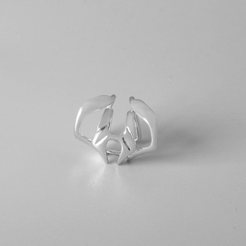 Cyberpunk 2Pcs Geometric Pattern Stackable Non Piercing Lip Cuff Set - ArtGalleryZen