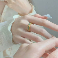 Thumbnail for CZ Inlaid Enamel English Floral Ring - ArtGalleryZen