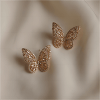 Thumbnail for CZ Inlaid Hollowed-out Butterfly S925 Earposts Stud Earrings - ArtGalleryZen