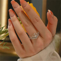 Thumbnail for CZ Inlaid Stackable Silver Crown Ring Set - ArtGalleryZen
