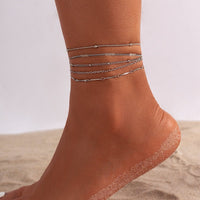 Thumbnail for Dainty 5 Pieces Stackable Chain Anklet Set - ArtGalleryZen