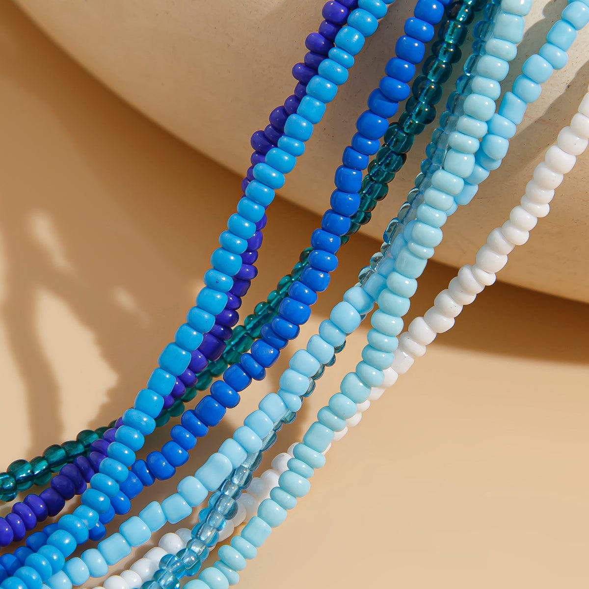 Dainty Boho 8 Pieces Crystal Seed Beaded Belly Chain Set - ArtGalleryZen