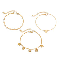 Thumbnail for Dainty Butterfly Tassel Heart Charm Anklet Set - ArtGalleryZen