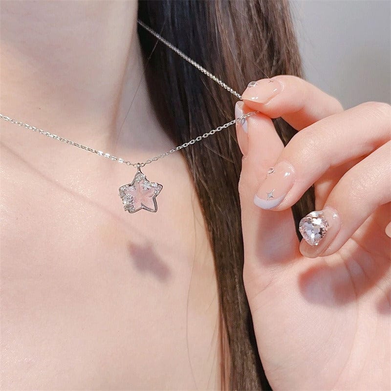 Dainty Celestial Crystal Moon Phase Star Necklace - ArtGalleryZen
