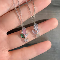 Thumbnail for Dainty Crystal Butterfly Tulip Necklace - ArtGalleryZen