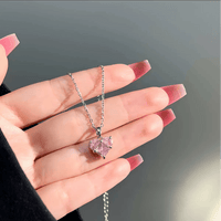 Thumbnail for Dainty Crystal Heart Pendant Necklace - ArtGalleryZen
