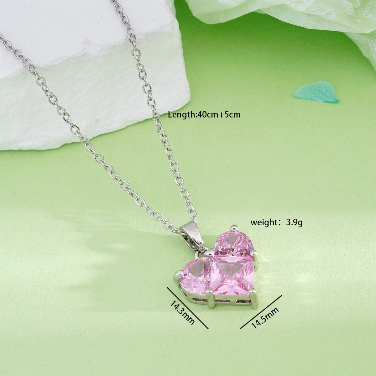 Dainty Crystal Heart Pendant Necklace - ArtGalleryZen