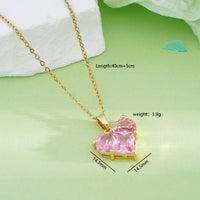 Thumbnail for Dainty Crystal Heart Pendant Necklace - ArtGalleryZen