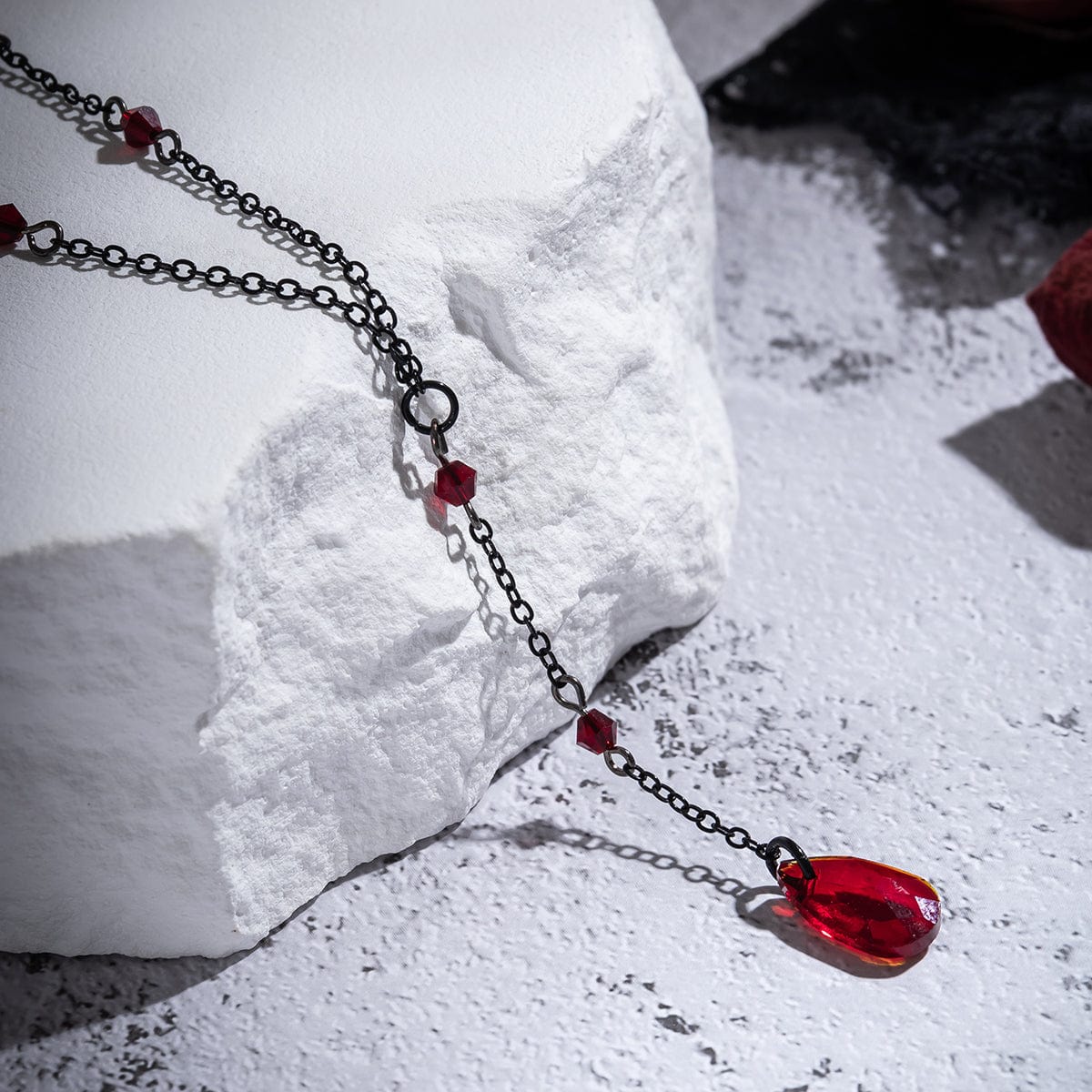 Dainty Crystal Pendant Y Necklace - ArtGalleryZen