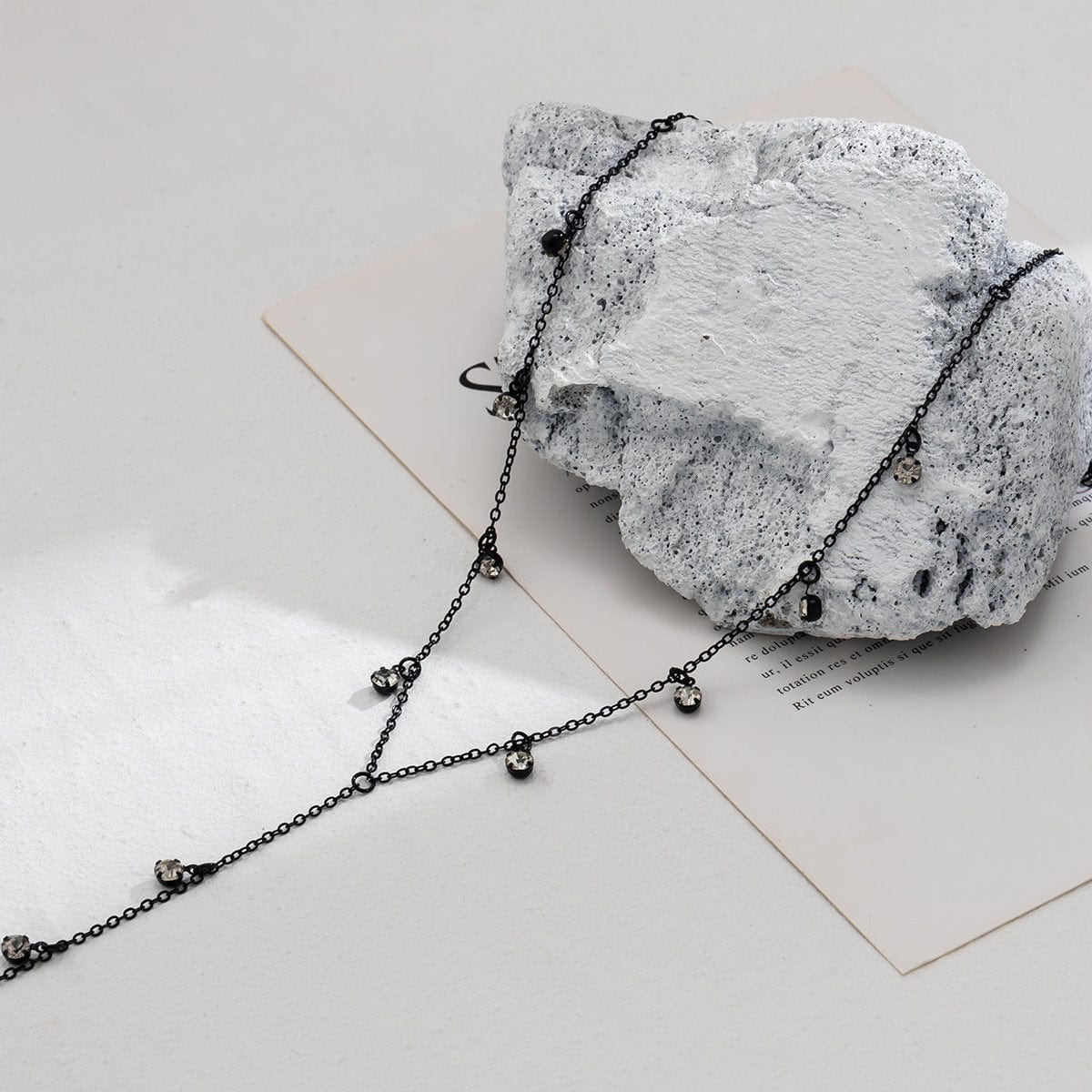 Dainty Crystal Tassel Cable Chain Y Necklace - ArtGalleryZen