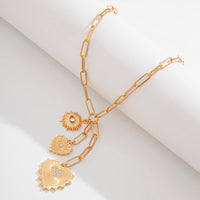 Thumbnail for Dainty CZ Inlaid Heart Sun Pendant Paperclip Chain Y Necklace - ArtGalleryZen