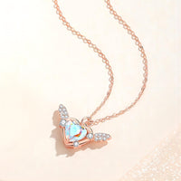 Thumbnail for Dainty CZ Inlaid Heart Wings Necklace - ArtGalleryZen