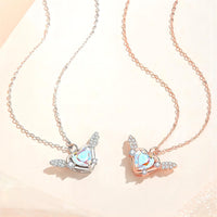 Thumbnail for Dainty CZ Inlaid Heart Wings Necklace - ArtGalleryZen
