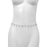 Thumbnail for Dainty CZ Inlaid Sequins Tassel Belly Chain - ArtGalleryZen