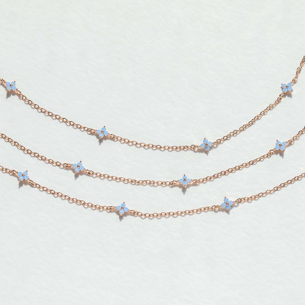 Dainty Handmade 18K Gold Crystal Flower Necklace - ArtGalleryZen