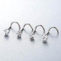 Thumbnail for Dainty Heart Star CZ Stainless Steel Nose Piercing Nose Stud - ArtGalleryZen