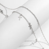 Thumbnail for Dainty Layered Cross Tassel Waist Chain Set - ArtGalleryZen