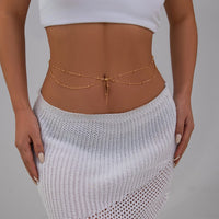 Thumbnail for Dainty Layered Gold Silver Tone Saturn Belly Chain - ArtGalleryZen